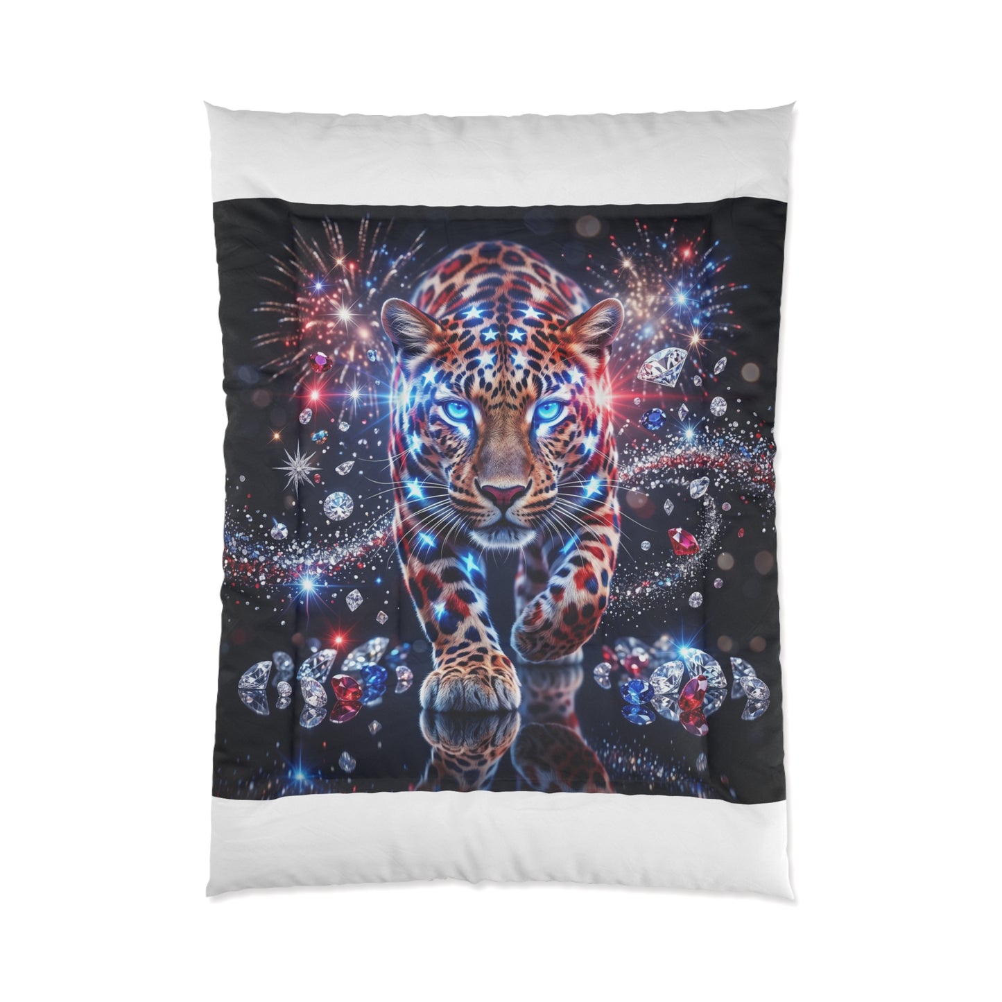 Galaxy Leopard Comforter — Cosmic Jewel Leopard Bedding for Teens & Wildlife Lovers