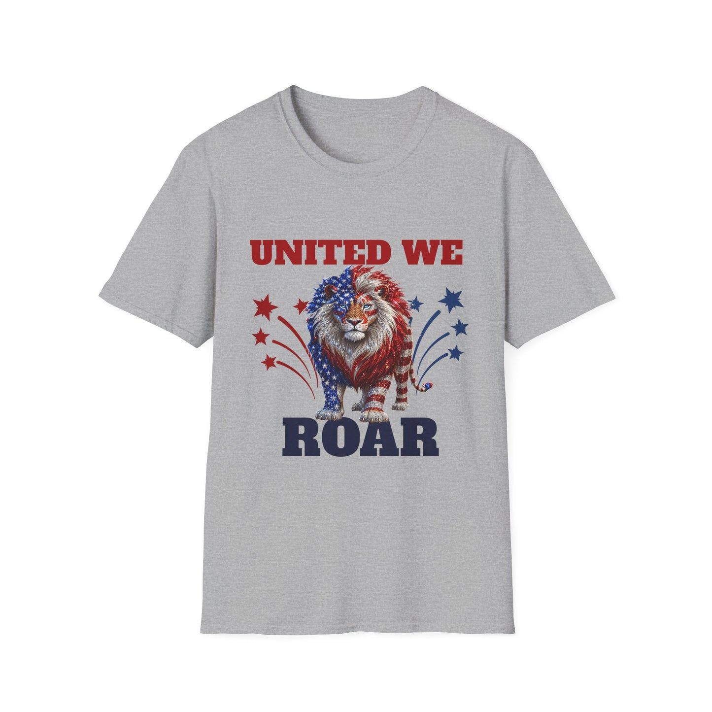 United We Roar T-Shirt — Patriotic American Lion Tee