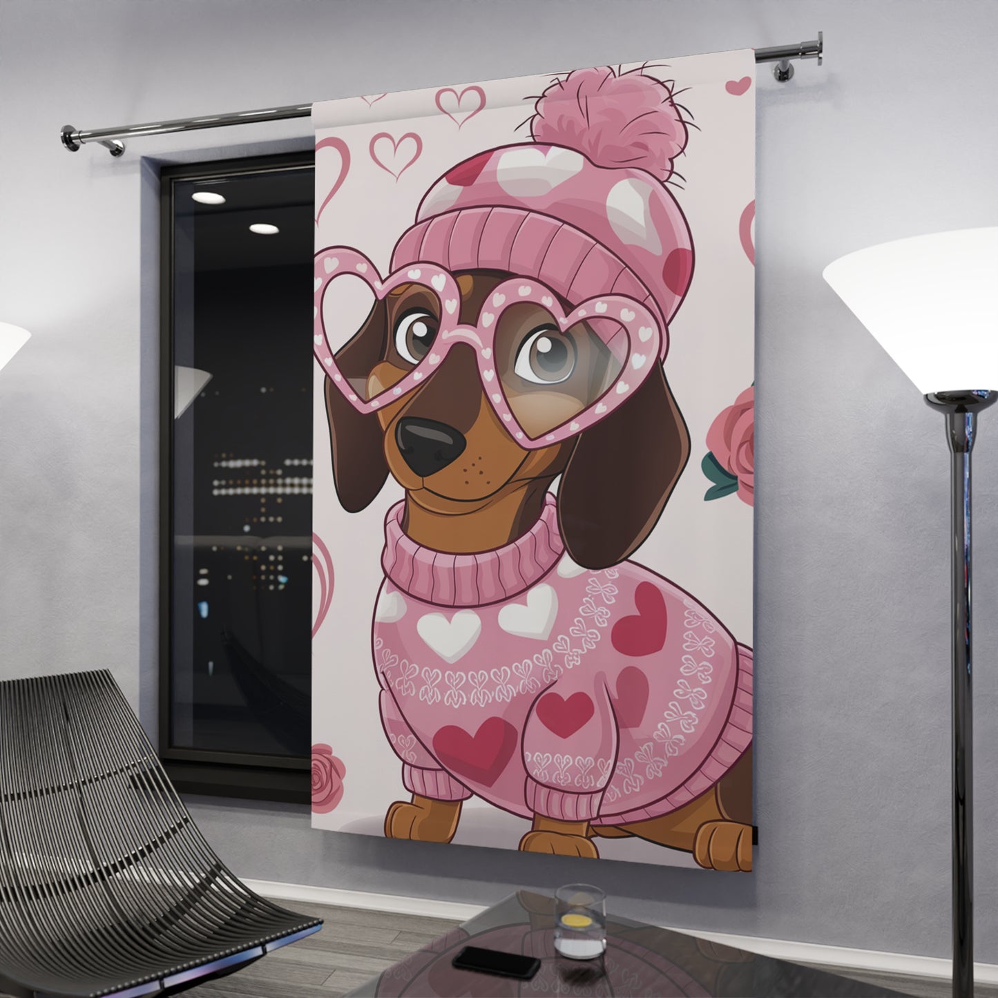 Sweetheart Doxie Drapes (1 Piece)/ Matching Pillow Shams & Comforter Also Available!