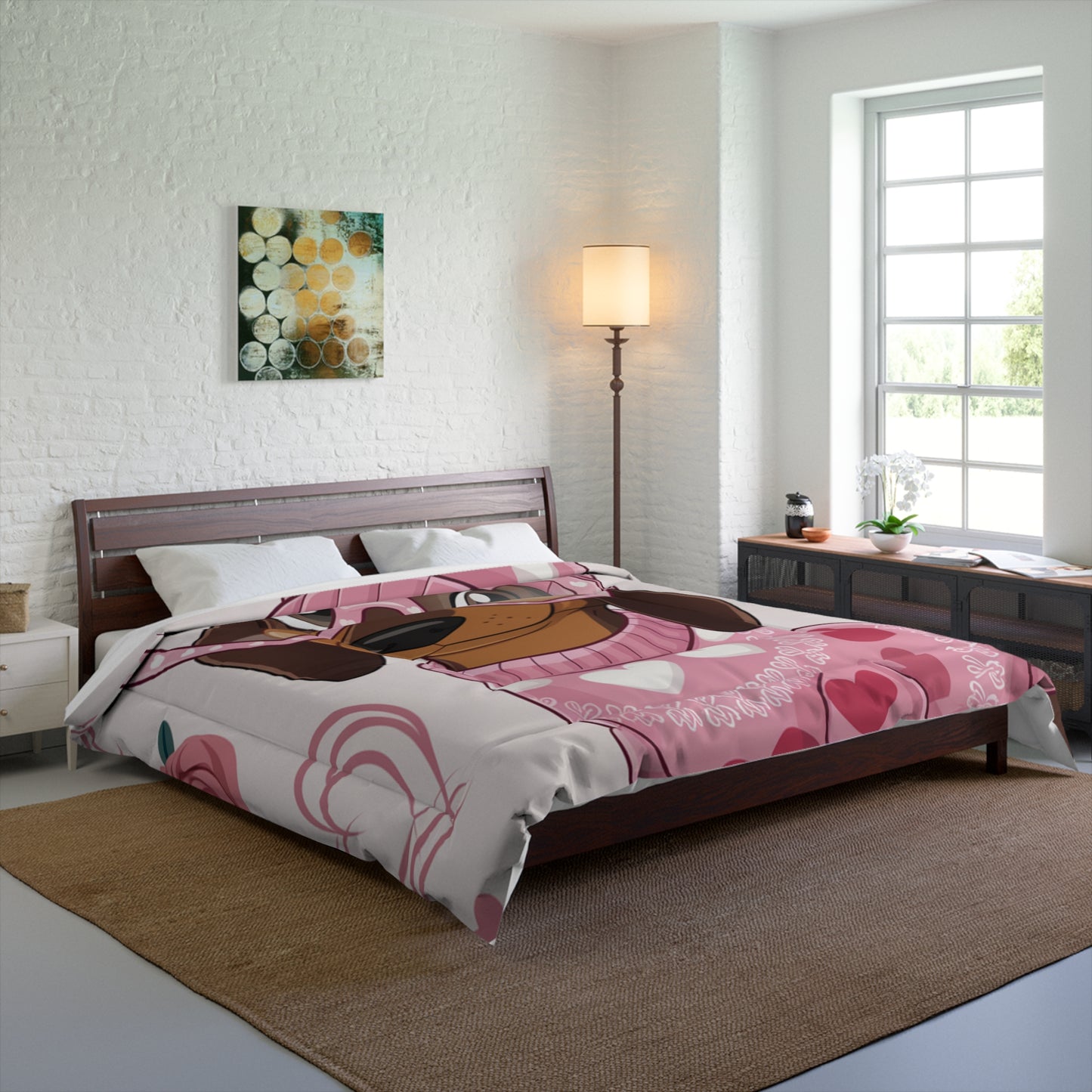 Cozy Dachshund Comforter / Matching Pillow Shams & Curtains Also Available!