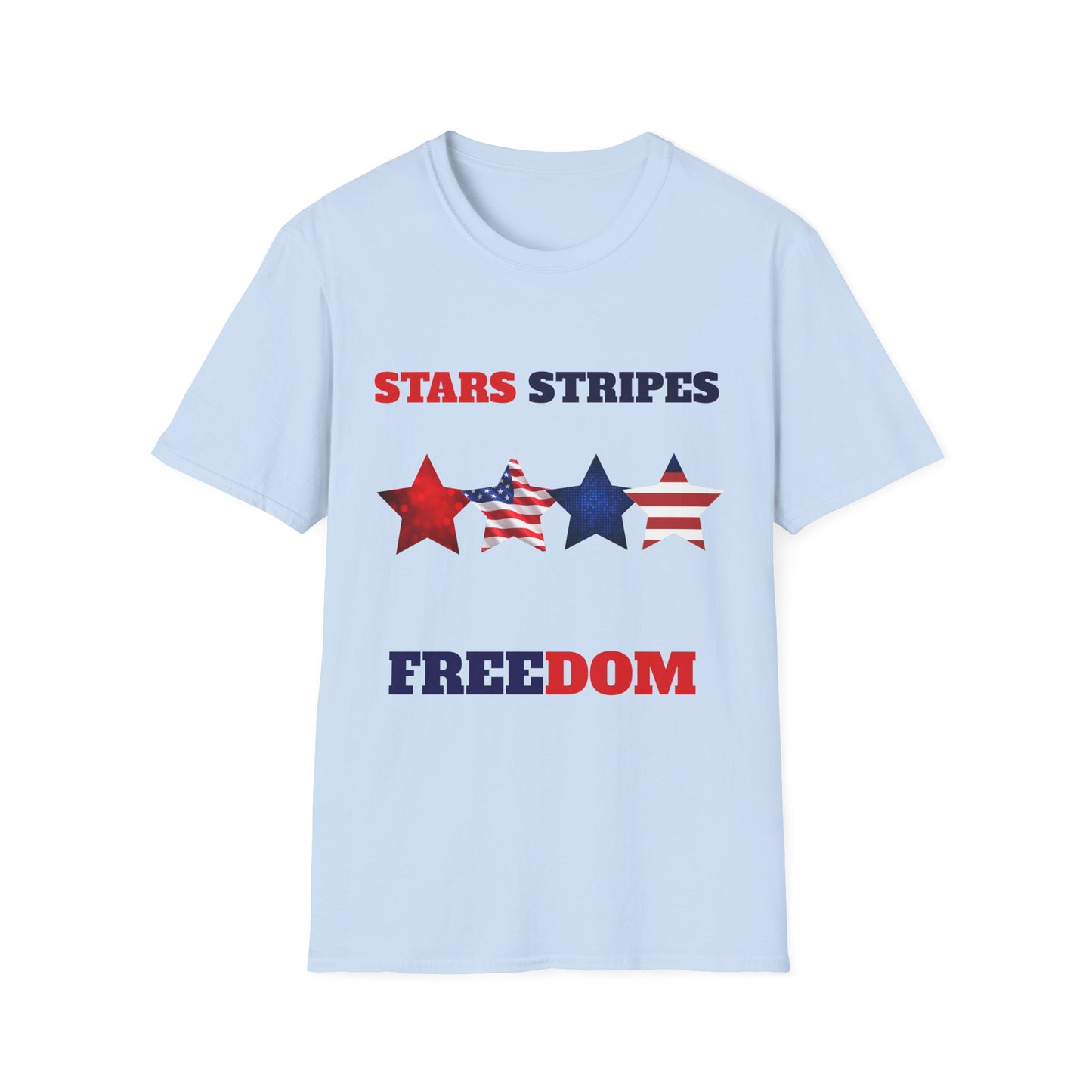 Patriotic "Stars Stripes Freedom" T-Shirt — American Flag Star Graphic