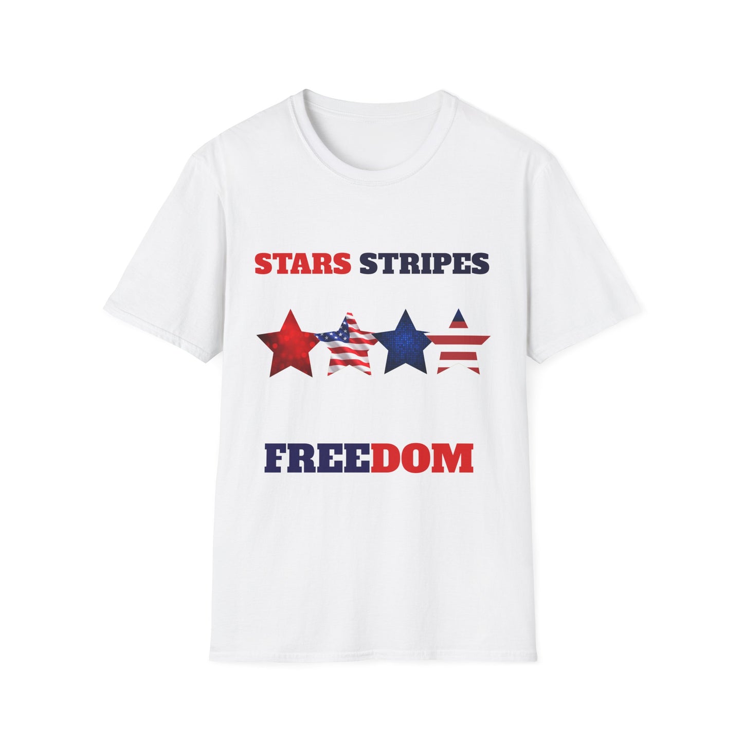 Patriotic "Stars Stripes Freedom" T-Shirt — American Flag Star Graphic