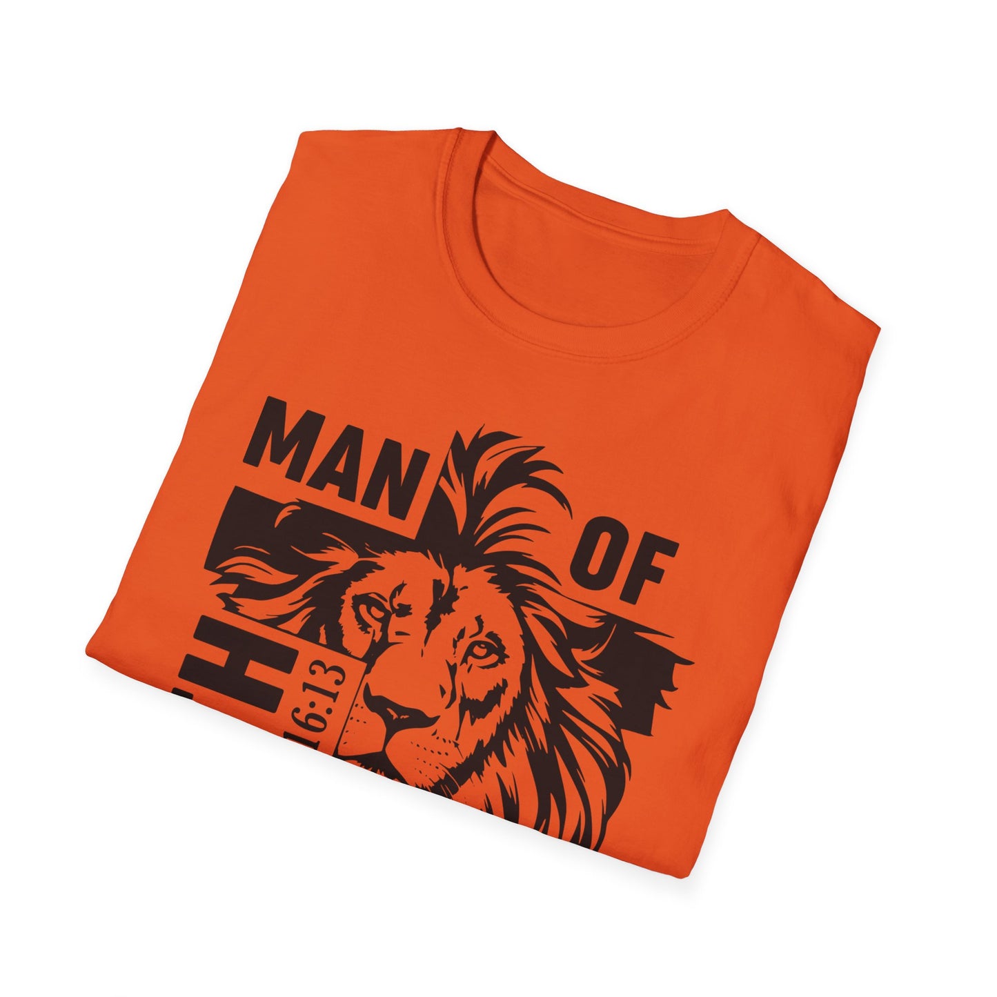 Man of Faith – Lion of Strength Softstyle Tee   Man of Faith Lion Design - Christian Apparel