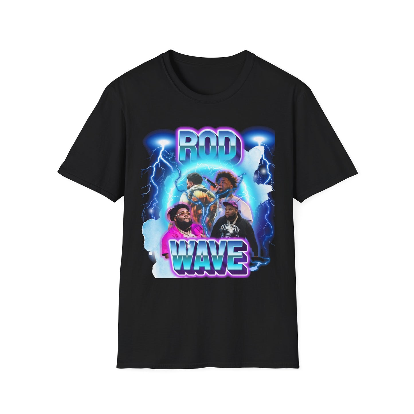 Rod Wave Graphic T-Shirt – Lightning Fan Art Glow Design (Unisex)