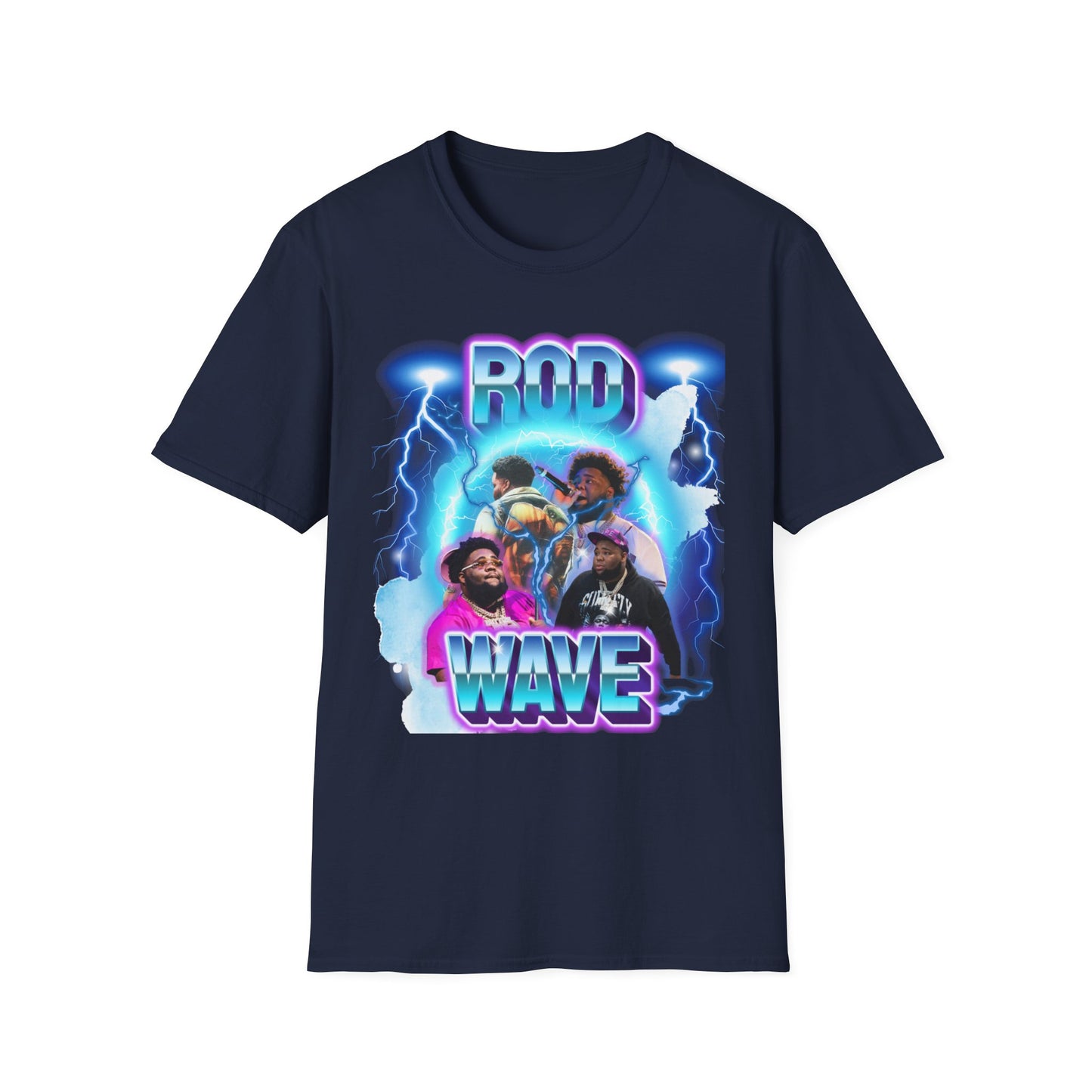 Rod Wave Graphic T-Shirt – Lightning Fan Art Glow Design (Unisex)