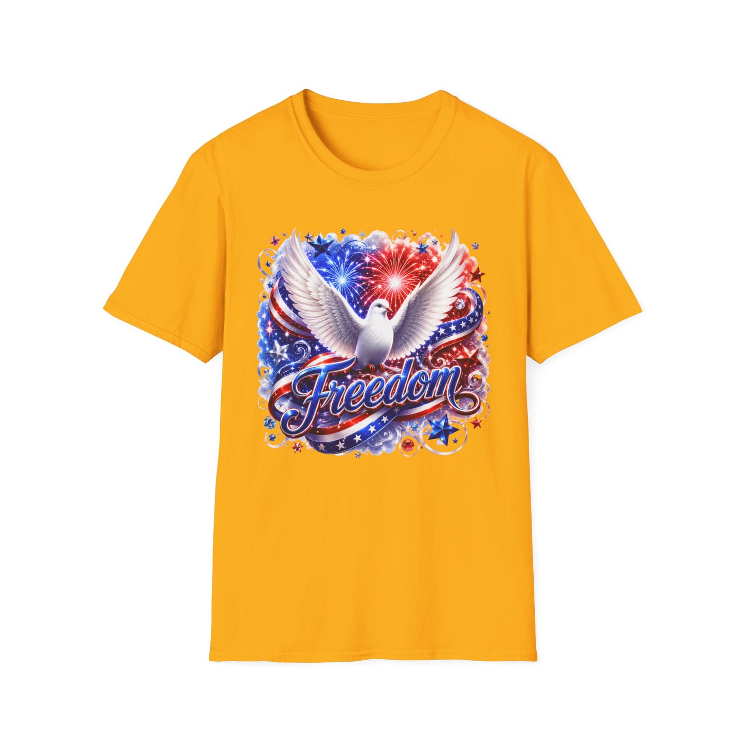 Freedom Dove T-Shirt — Patriotic USA 4th of July Fireworks Tee