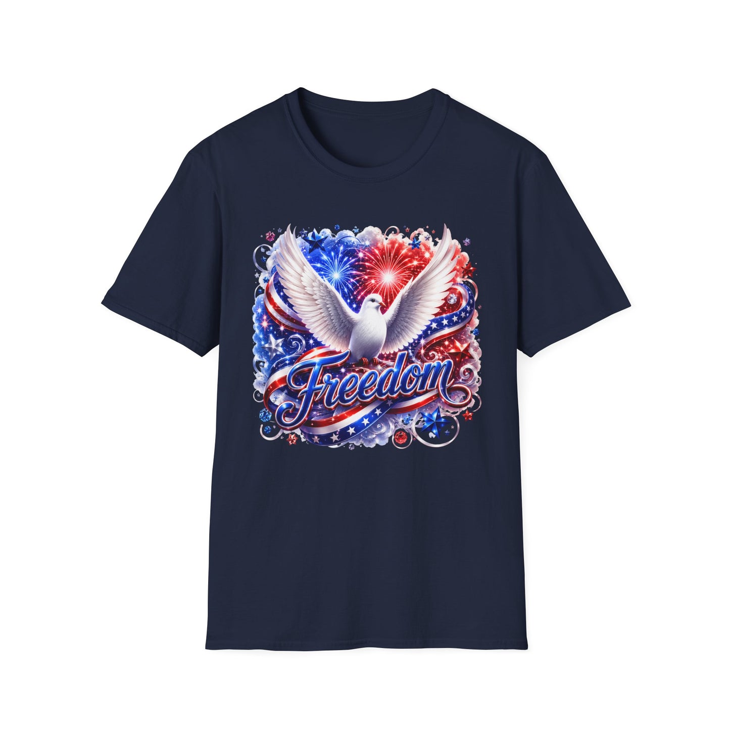 Freedom Dove T-Shirt — Patriotic USA 4th of July Fireworks Tee