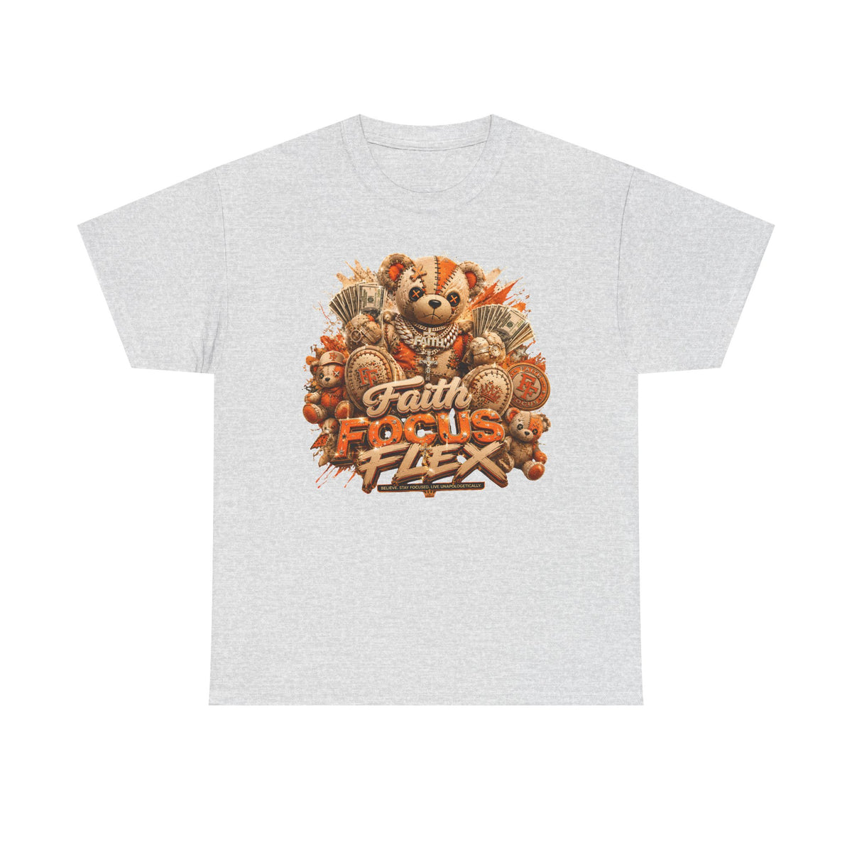 Faith, Focus, Flex Teddy Bear Graphic Tee
