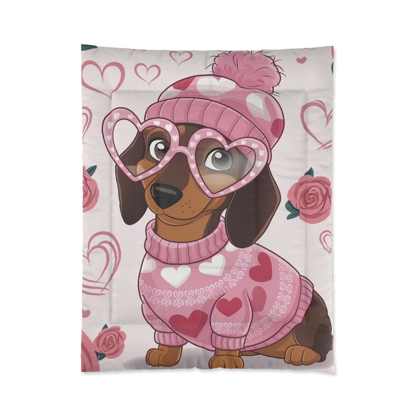Cozy Dachshund Comforter / Matching Pillow Shams & Curtains Also Available!