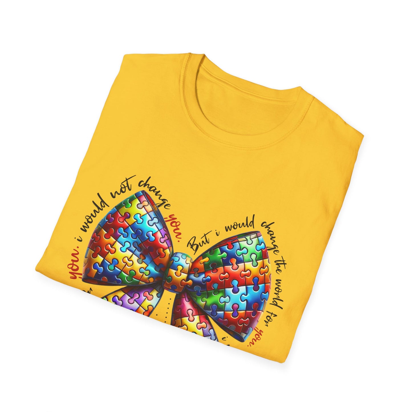 "Autism Pride Bow Tee – Change the World for You"