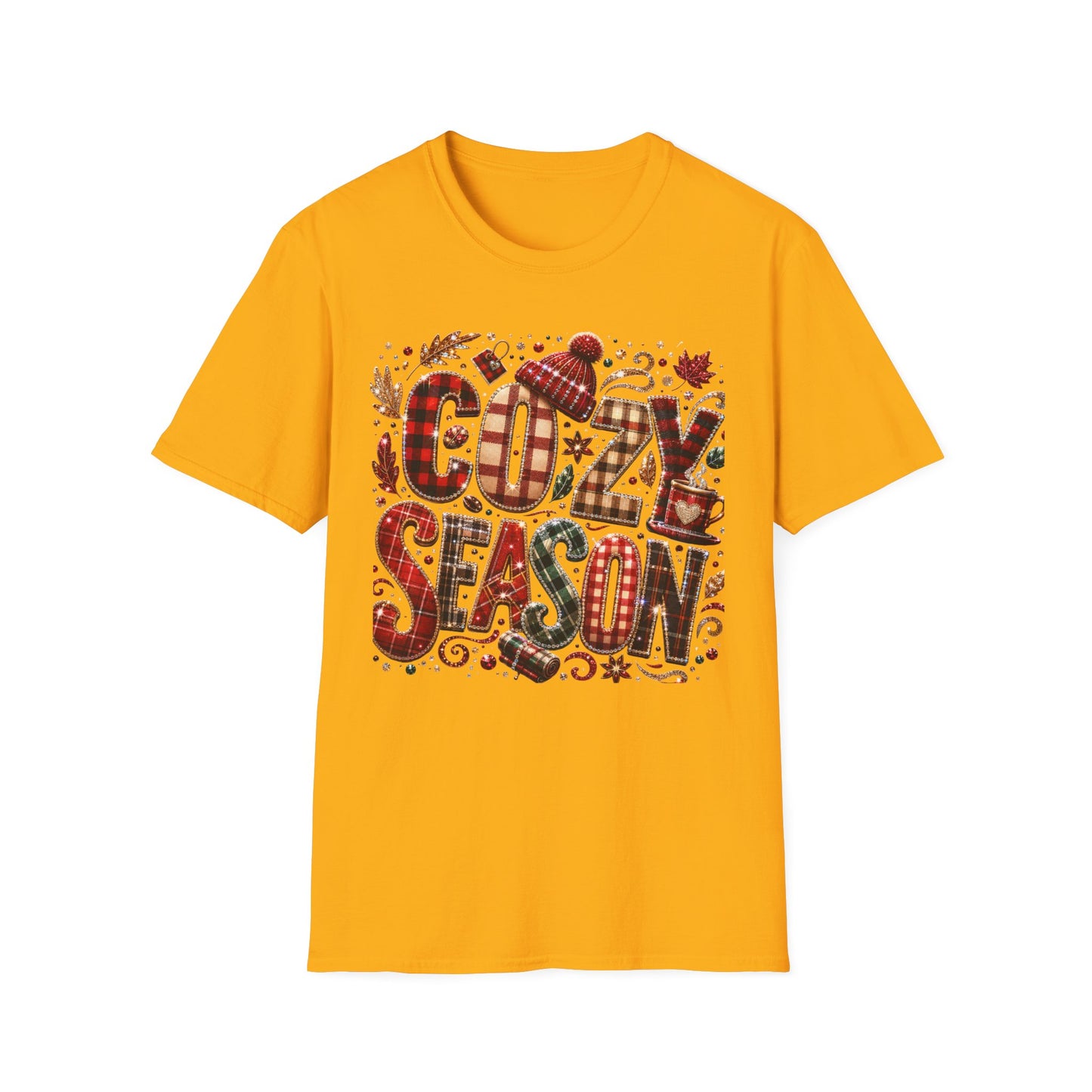 Cozy Season T-Shirt — Plaid Winter Holiday Graphic