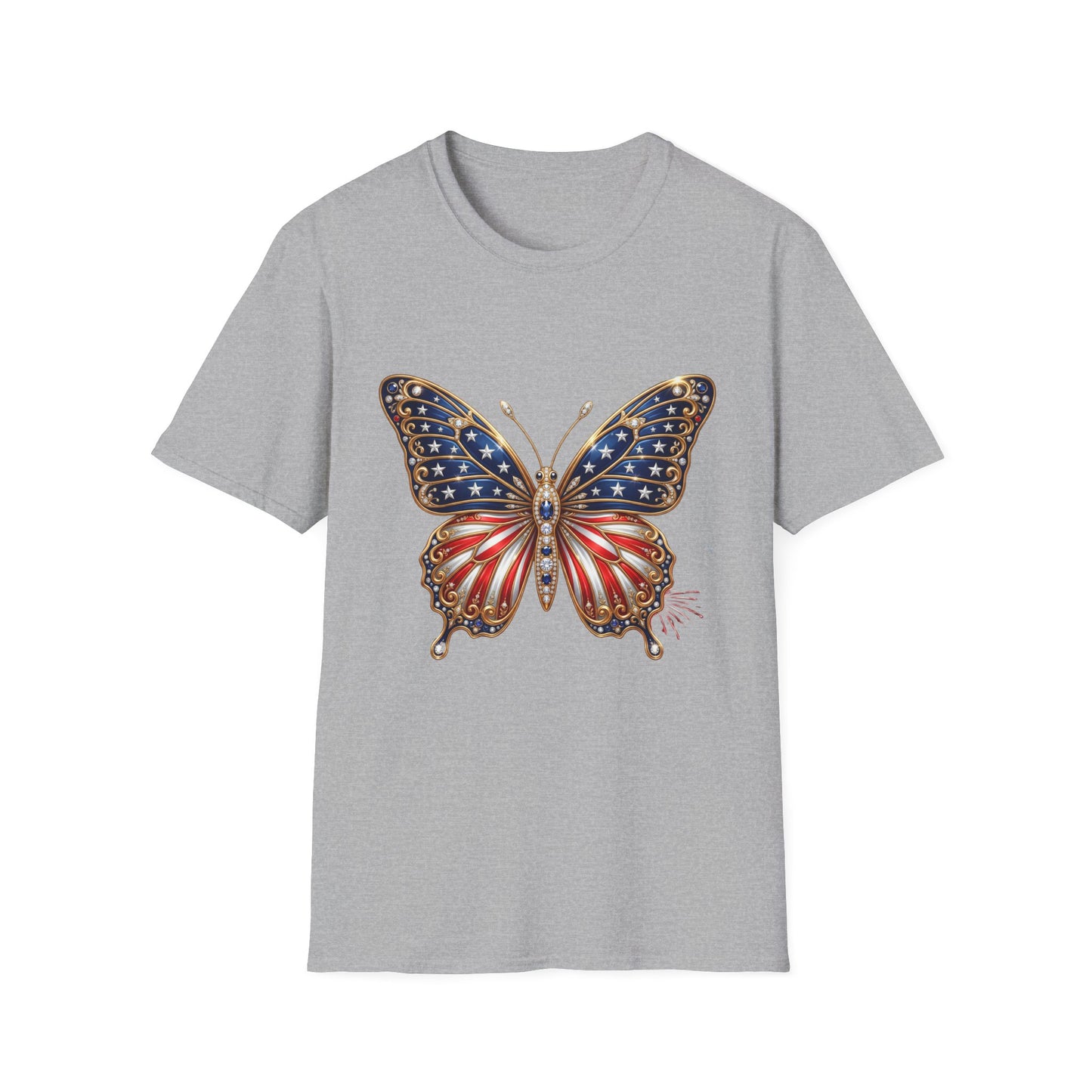 American Flag Butterfly T-Shirt — Patriotic Stars & Stripes Tee