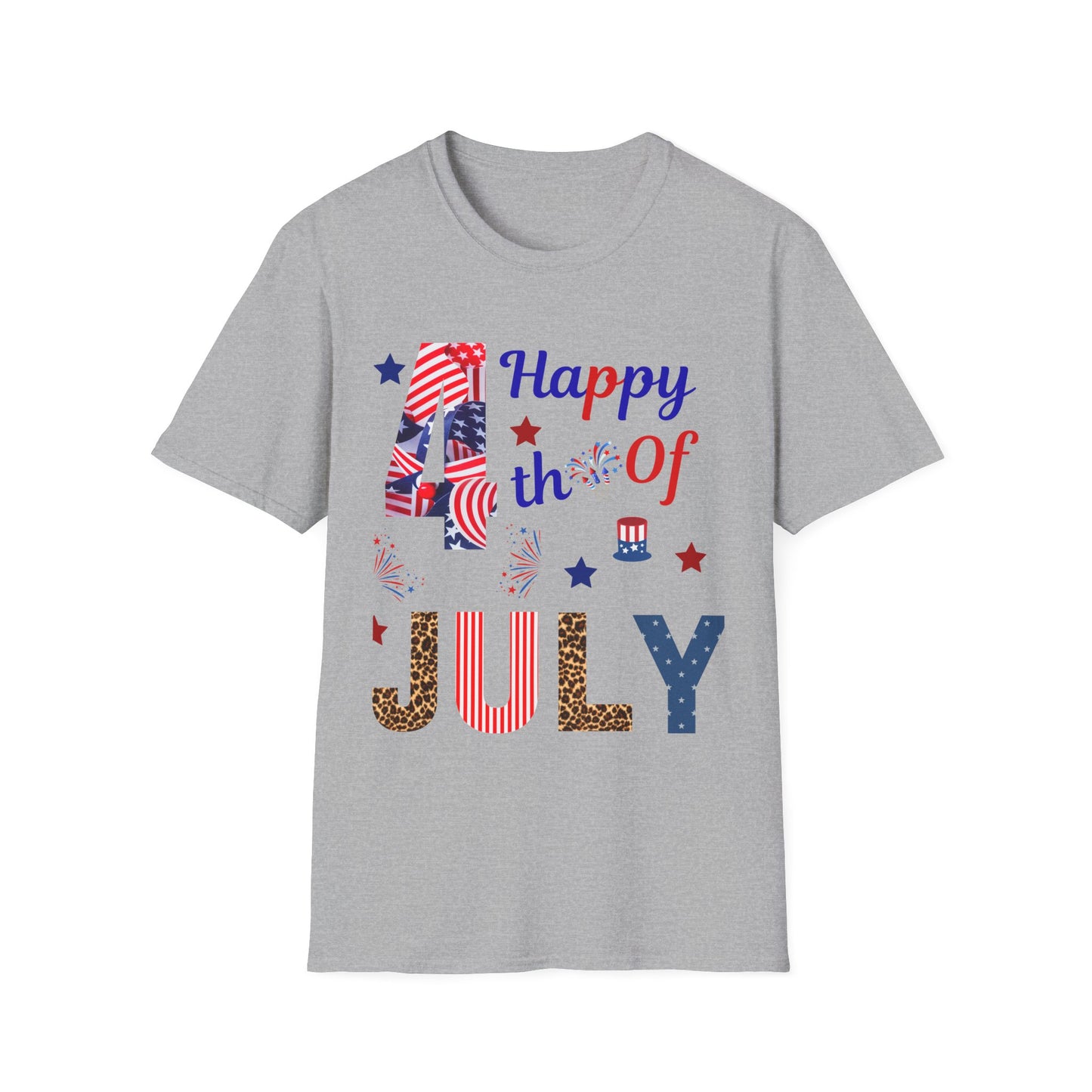 4th of July T-Shirt – "Happy 4th of July" Patriotic Stars & Stripes Tee