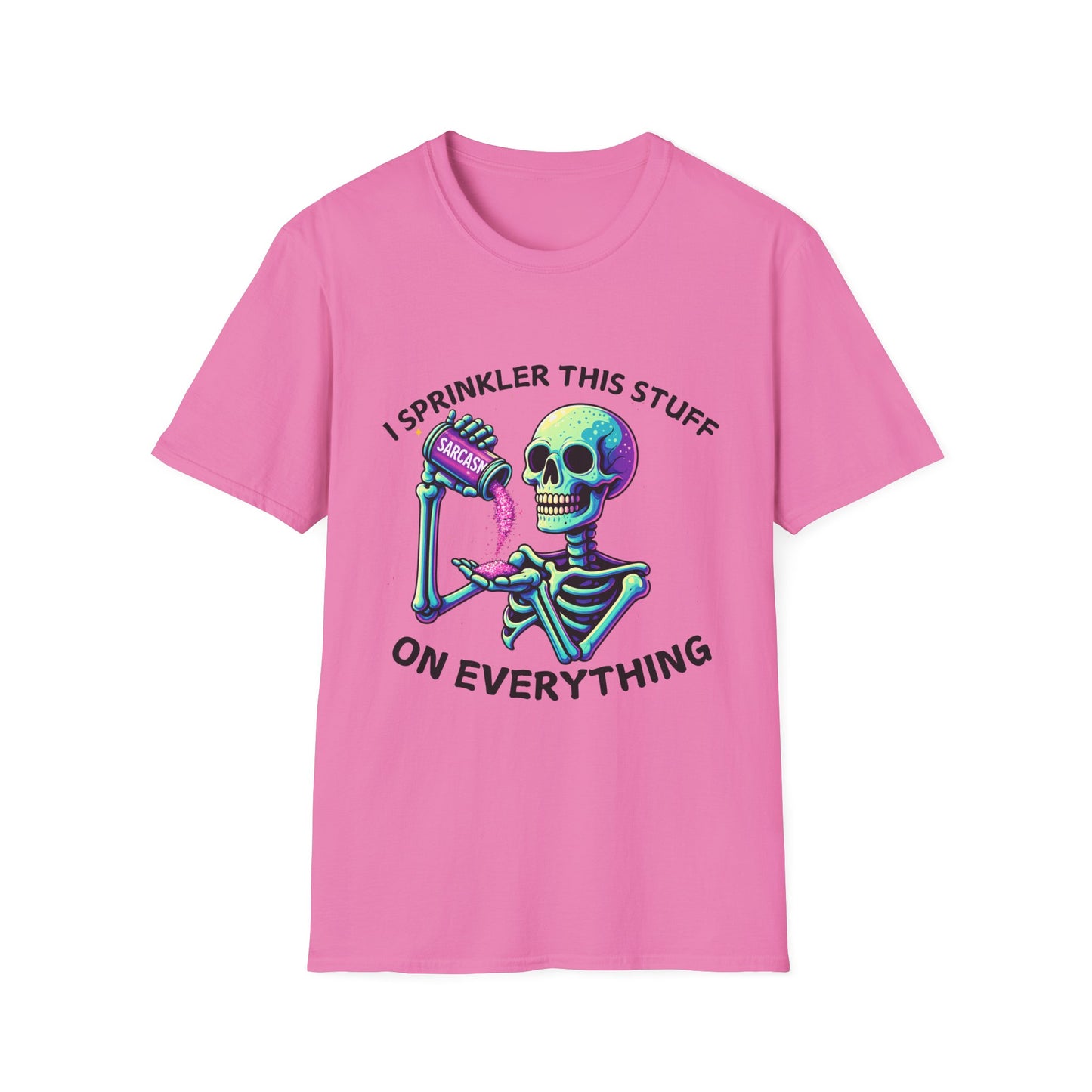 Sarcasm Skeleton Shirt – Funny Gothic Graphic Tee, Neon Skeleton Humor Shirt, Dark Humor Aesthetic Tee