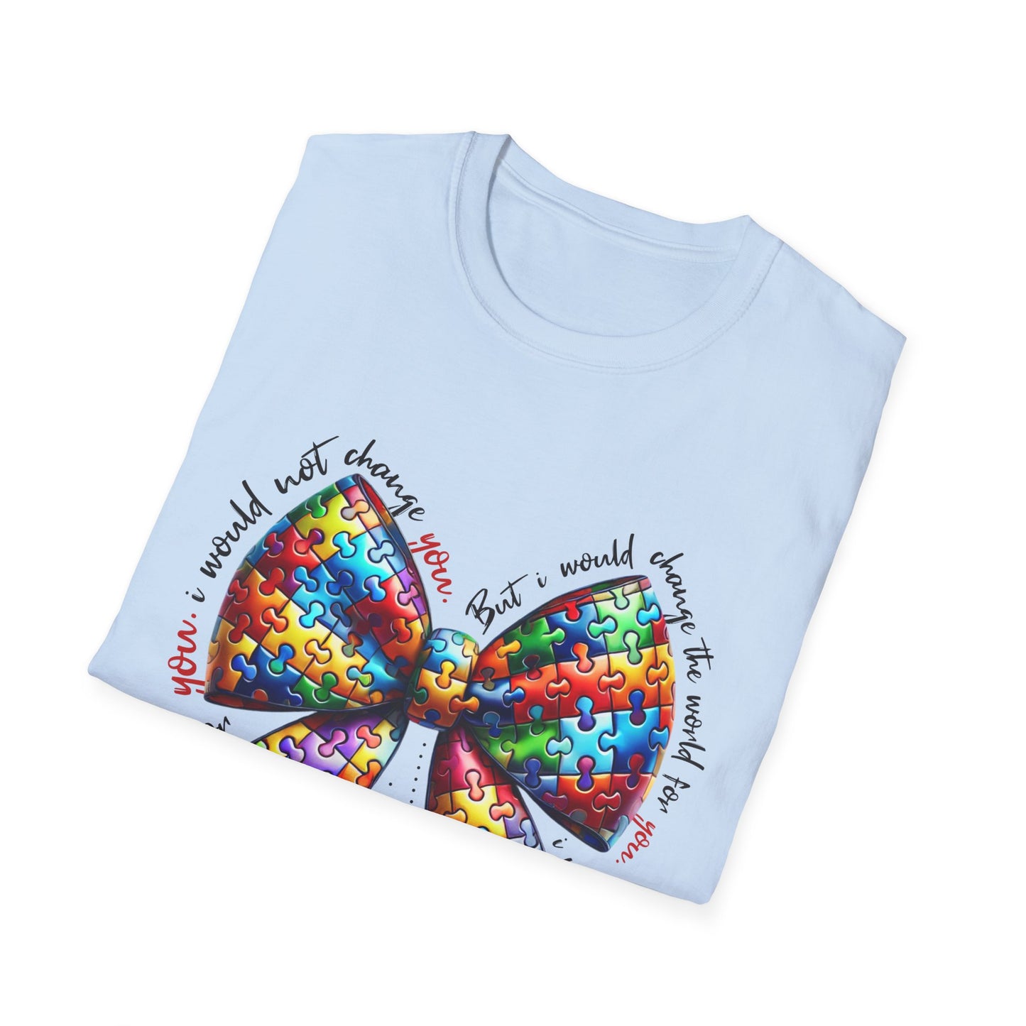 "Autism Pride Bow Tee – Change the World for You"