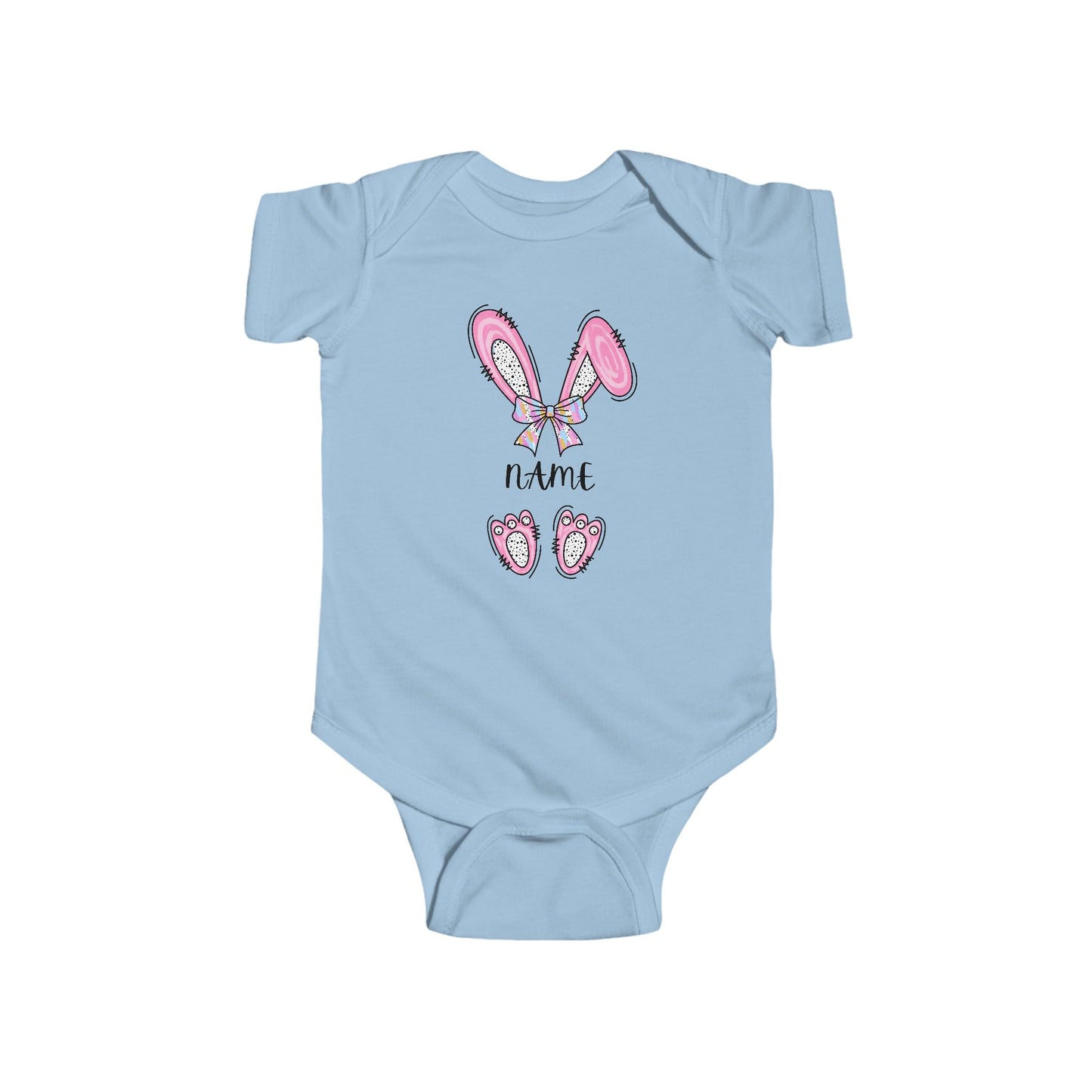 Personalized Bunny Ears Infant Bodysuit - Cute Spring Baby Outfit