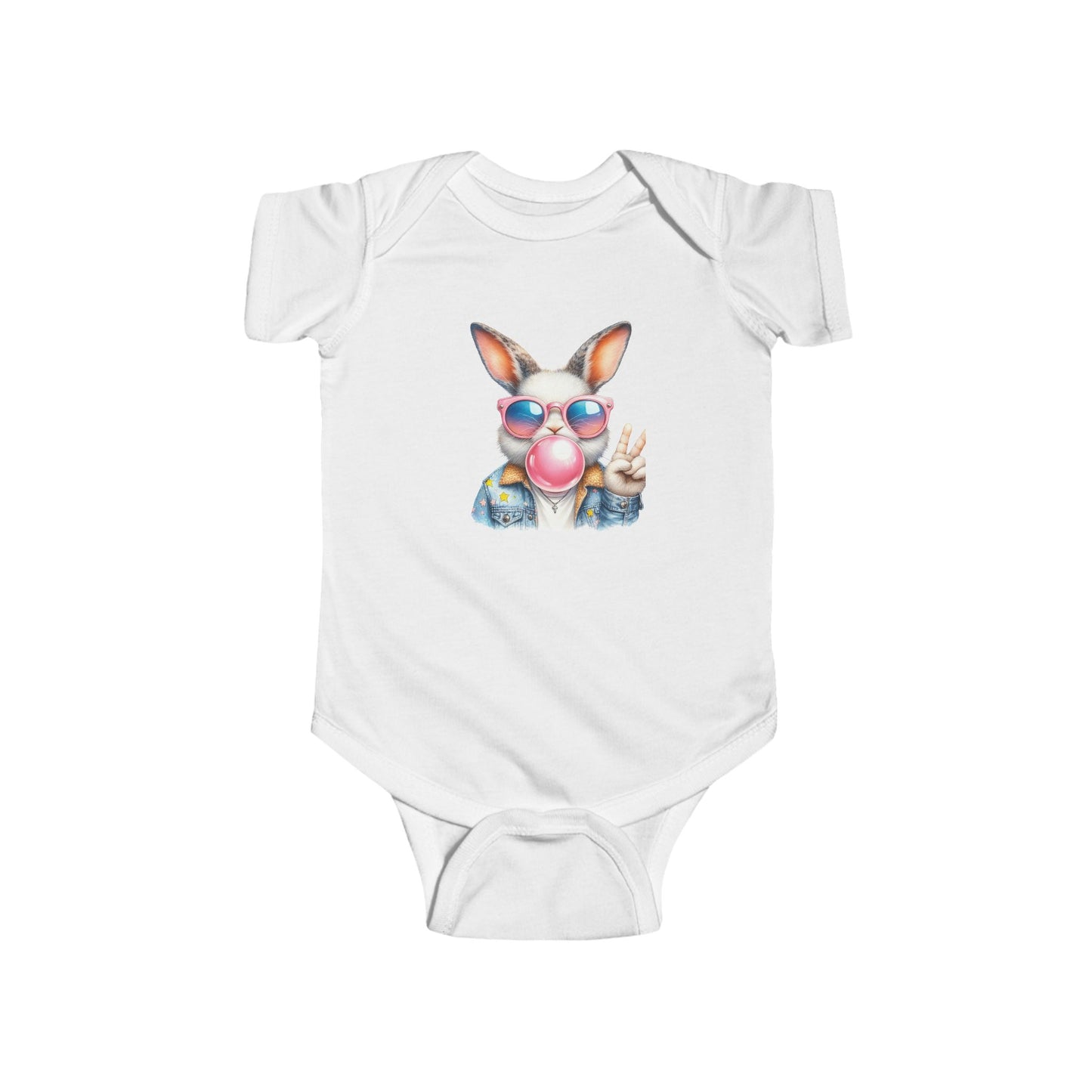 🐰 Too Cool for Carrots – Trendy Bunny Baby Onesie! 😎