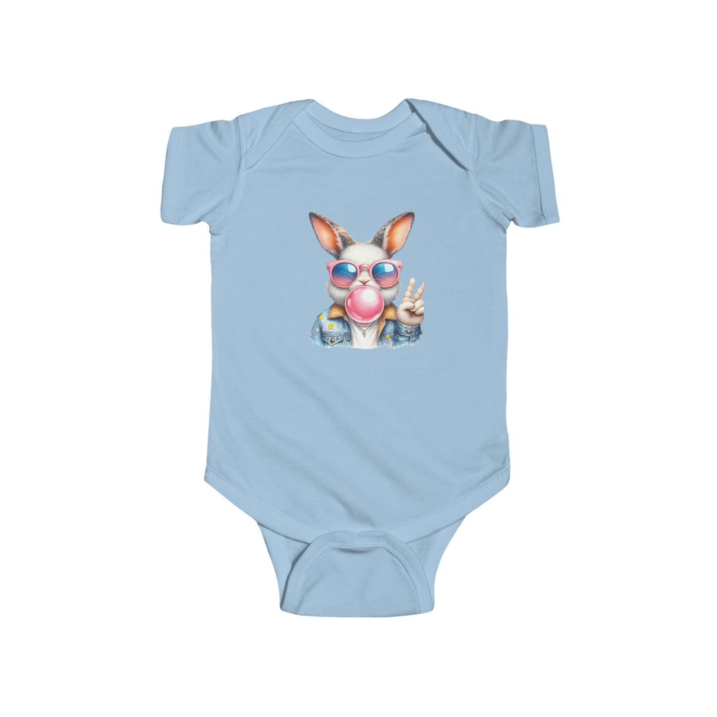 🐰 Too Cool for Carrots – Trendy Bunny Baby Onesie! 😎