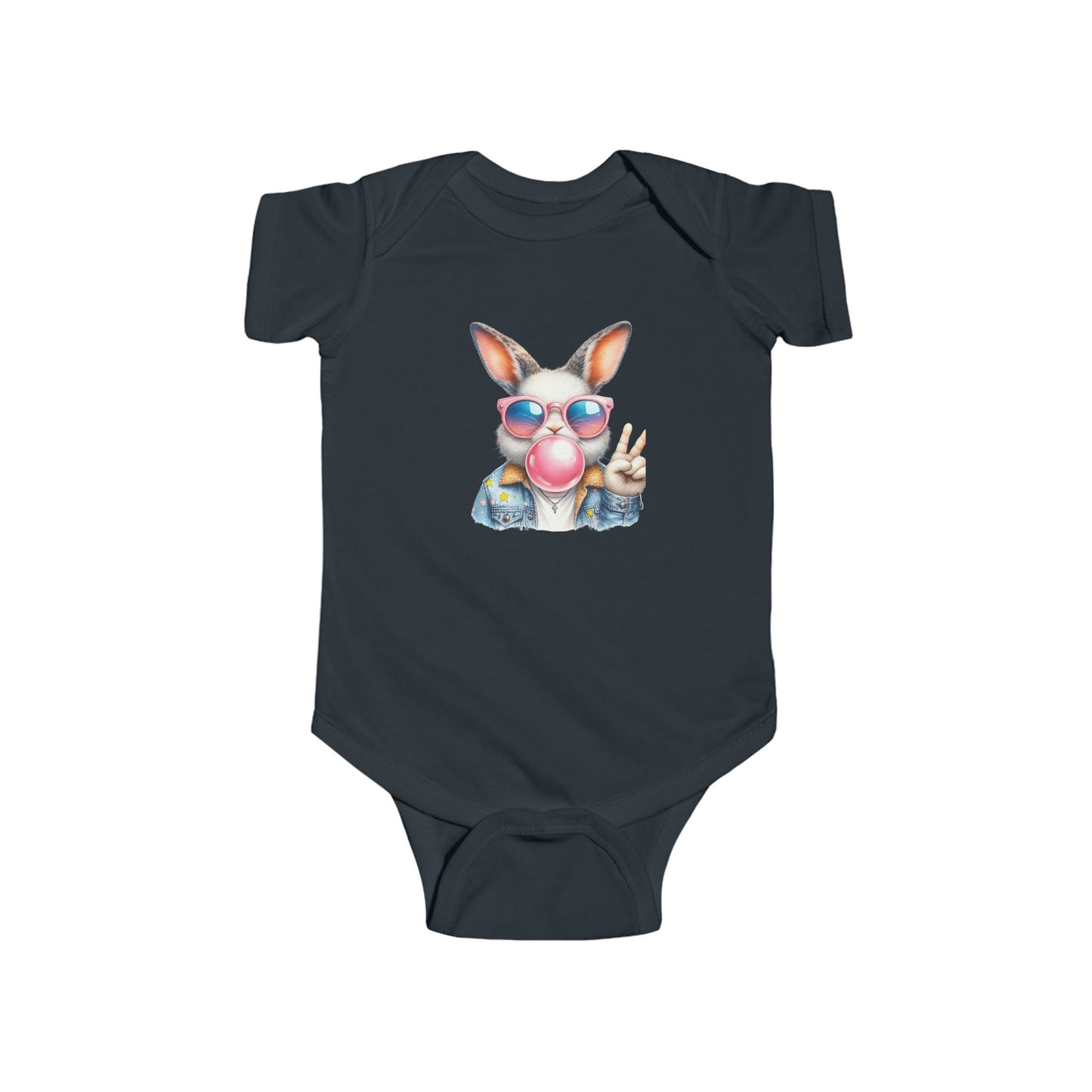 🐰 Too Cool for Carrots – Trendy Bunny Baby Onesie! 😎