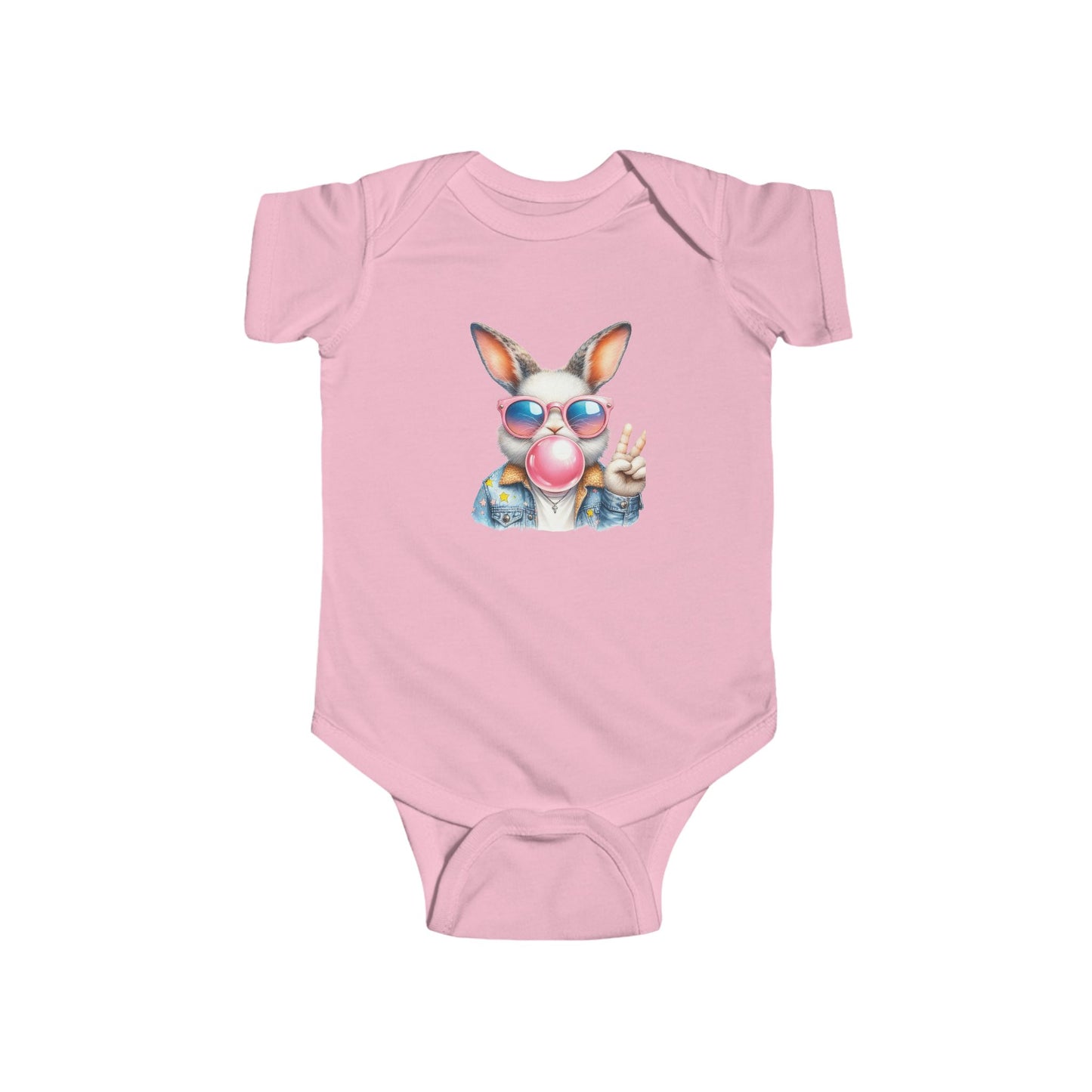 🐰 Too Cool for Carrots – Trendy Bunny Baby Onesie! 😎