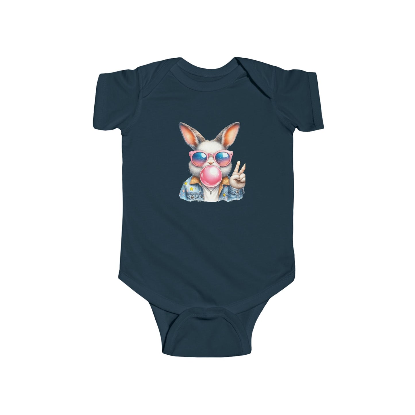 🐰 Too Cool for Carrots – Trendy Bunny Baby Onesie! 😎