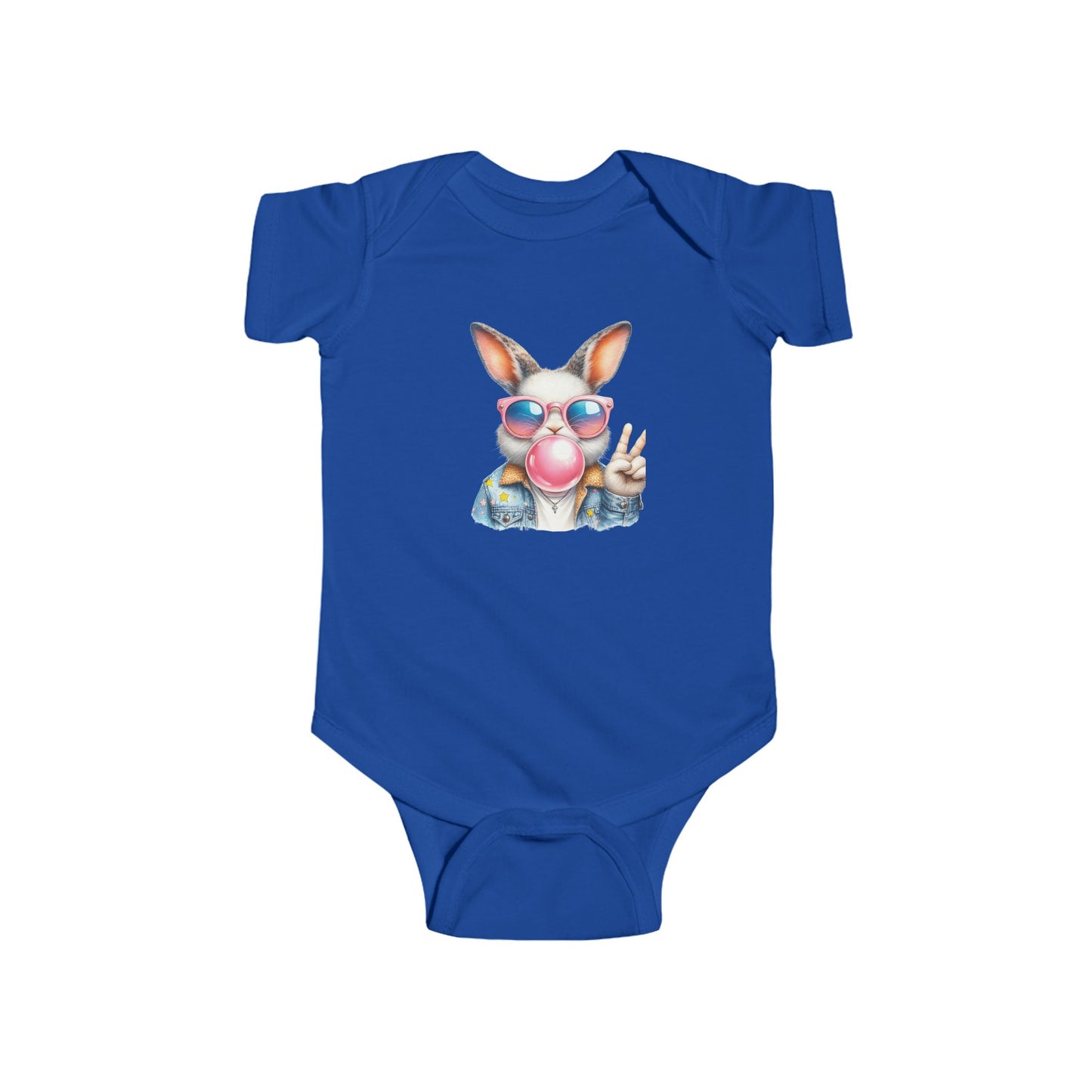 🐰 Too Cool for Carrots – Trendy Bunny Baby Onesie! 😎
