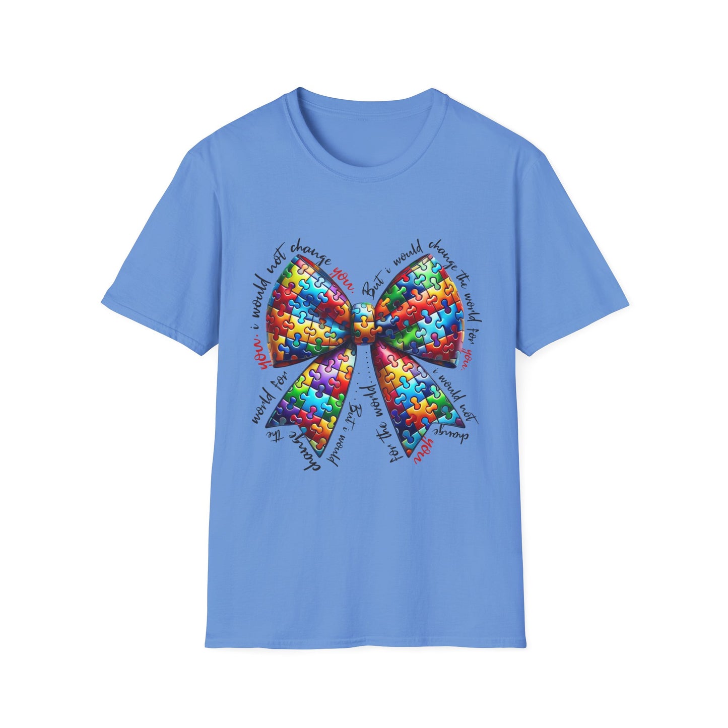 "Autism Pride Bow Tee – Change the World for You"