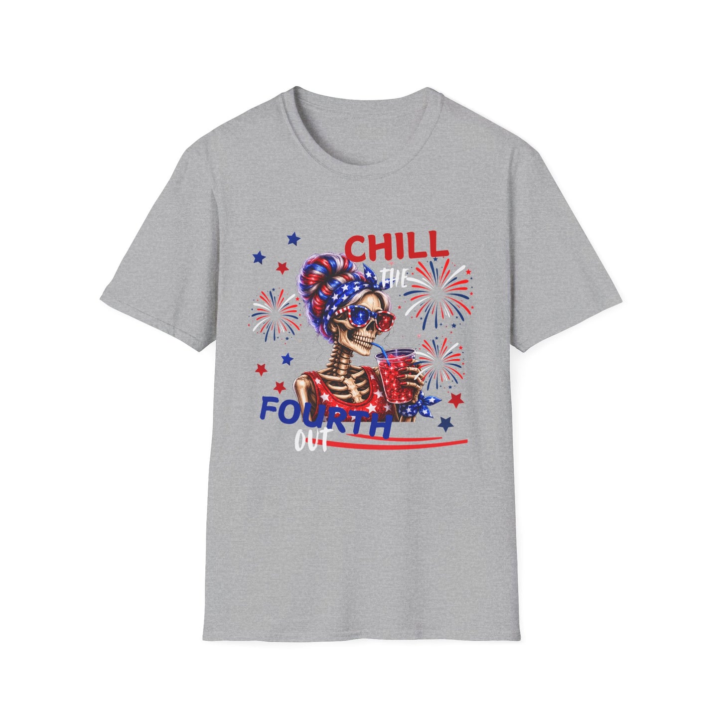 4th of July 'Chill' Skull Tee — Patriotic Fireworks Graphic T-Shirt