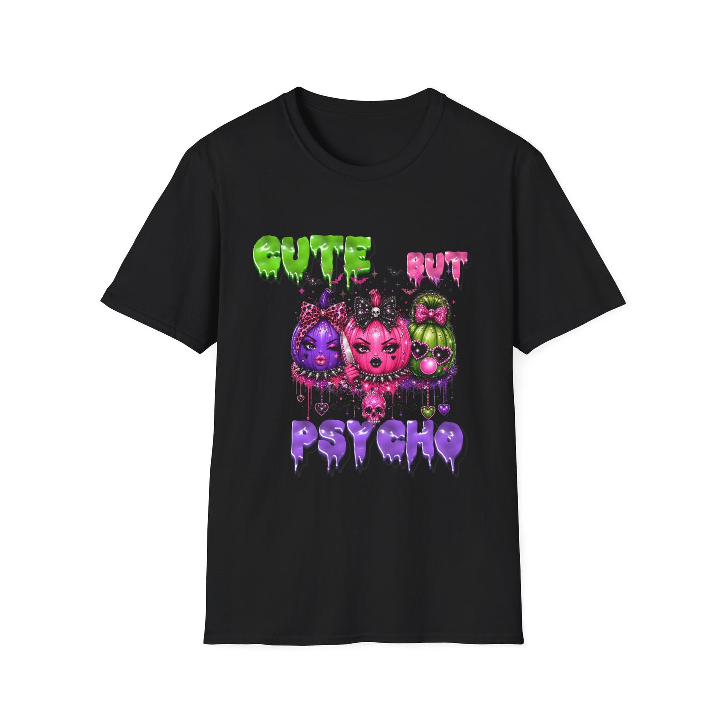 Cute But Psycho Halloween Pumpkin Girls PNG