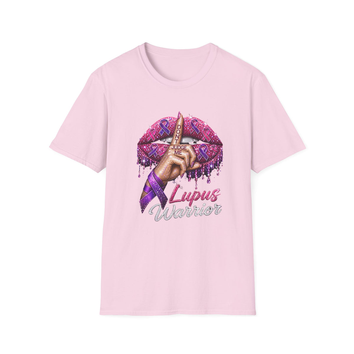 Lupus Warrior T-Shirt — Pink Ribbon ‘Don't Judge Me’ Lips Design
