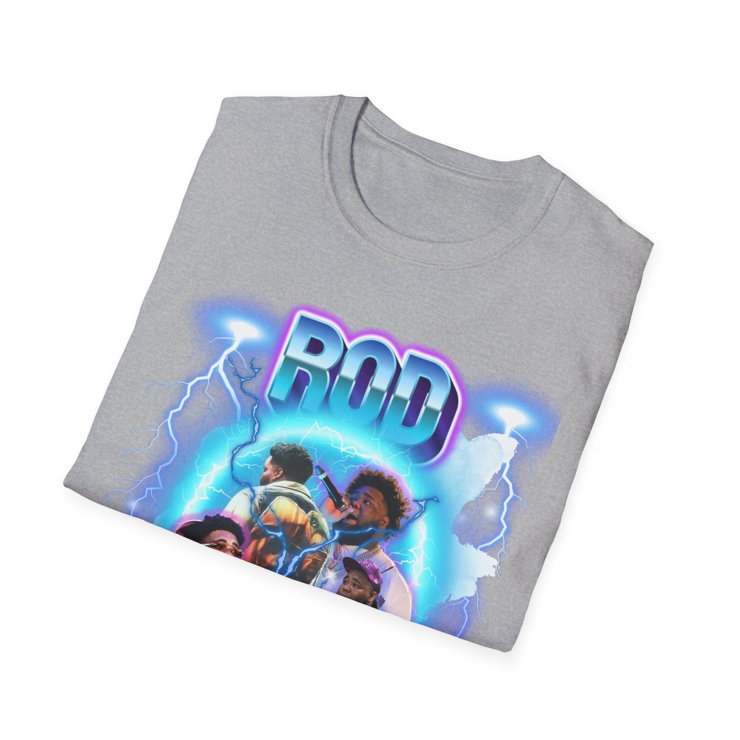 Rod Wave Graphic T-Shirt – Lightning Fan Art Glow Design (Unisex)