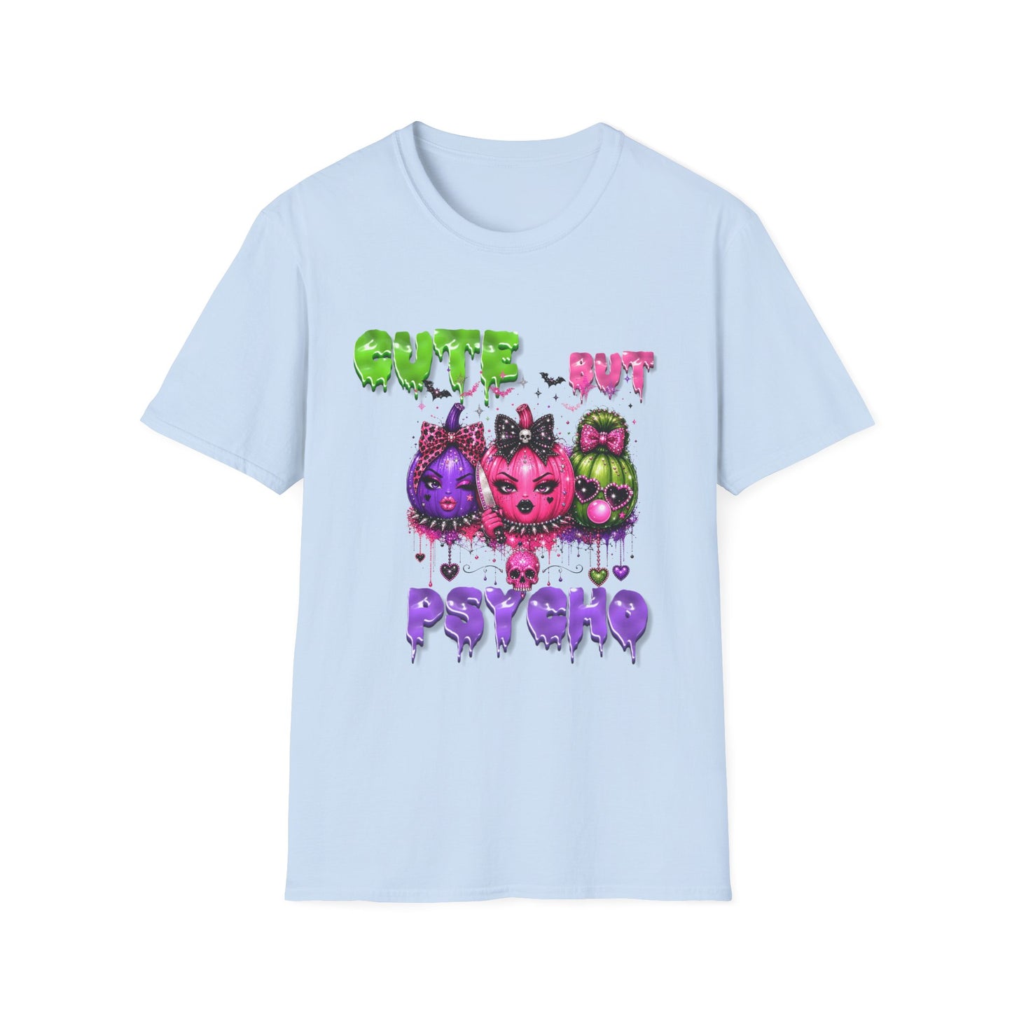 Cute But Psycho Halloween Pumpkin Girls PNG