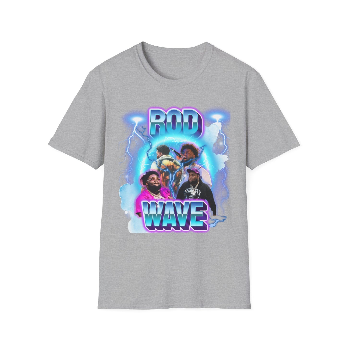 Rod Wave Graphic T-Shirt – Lightning Fan Art Glow Design (Unisex)
