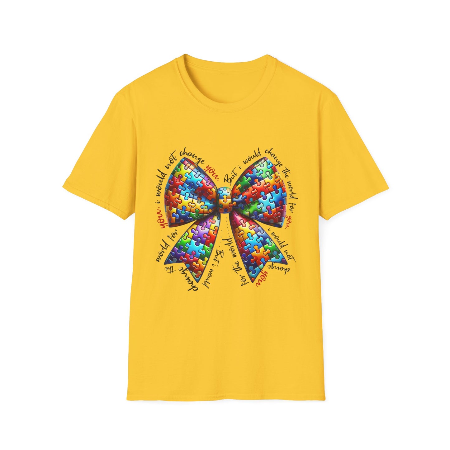 "Autism Pride Bow Tee – Change the World for You"