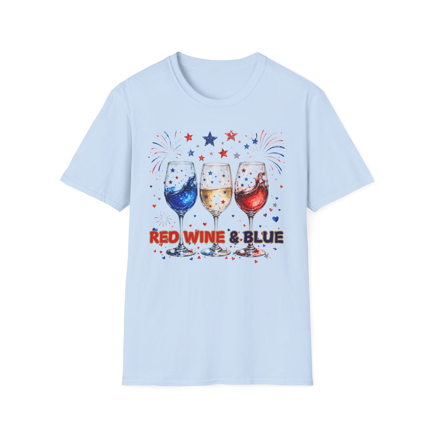Stars, Fireworks & Wine Patriotic Shirt (4th of July)