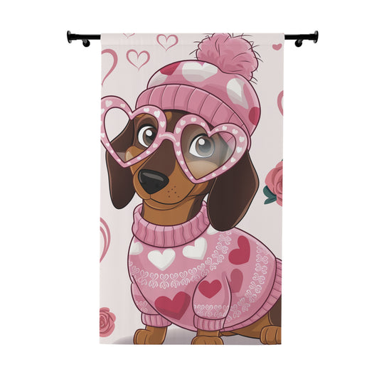 Sweetheart Doxie Drapes (1 Piece)/ Matching Pillow Shams & Comforter Also Available!