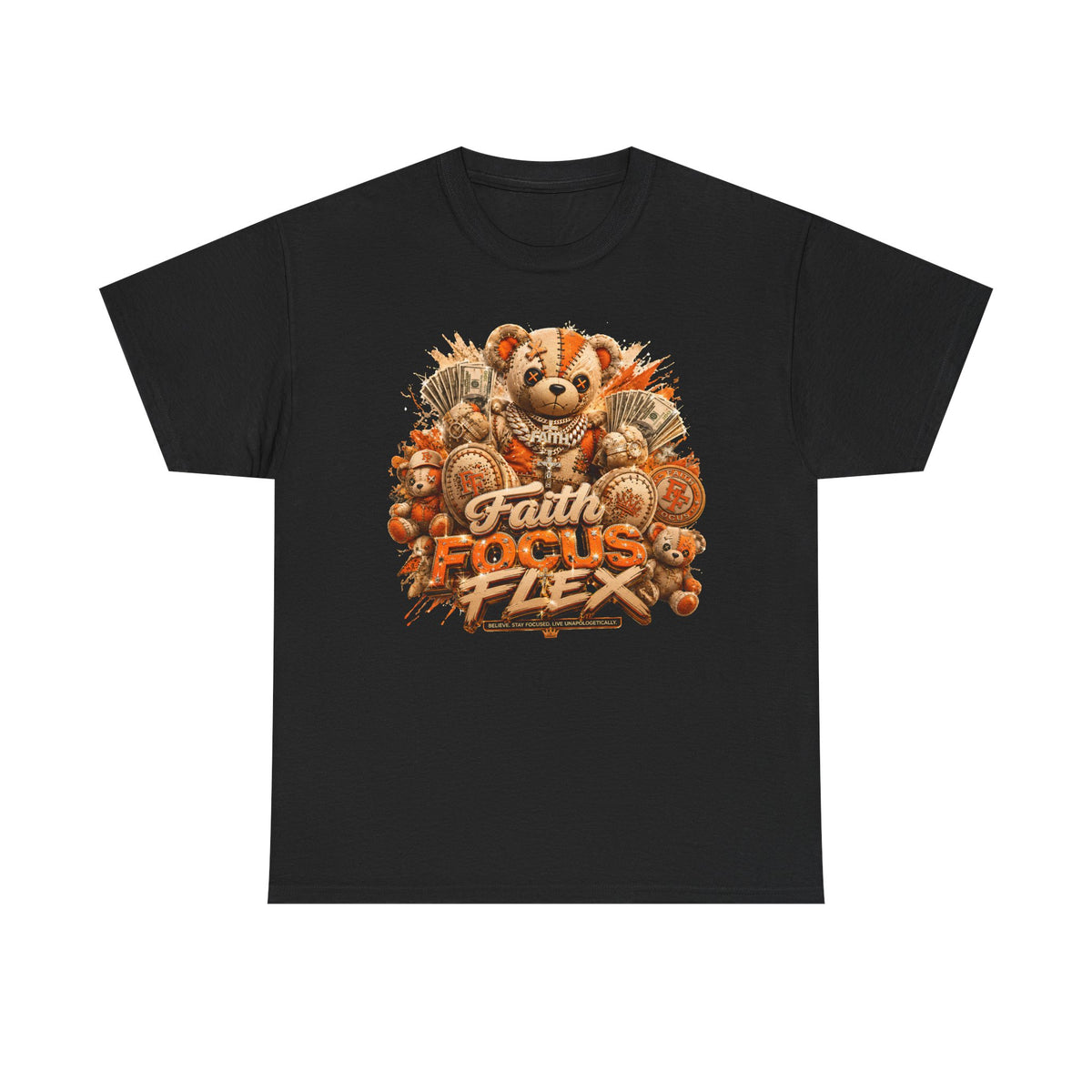 Faith, Focus, Flex Teddy Bear Graphic Tee